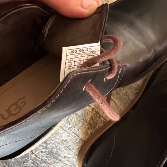 UGG Dark Brown Leather Leighton Chukka Boots main image 5